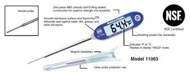 Flash Check Jumbo Display Auto-Cal Needle Probe Thermometer
