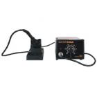 ·手柄特別輕巧，長時間使用不會感到太疲勞。

·發(fā)熱體采用進(jìn)口耐溫材料，通過先進(jìn)工藝制成，壽命長，更換發(fā)熱體成本低。

·發(fā)熱體使用低壓供電，保證了防靜電、無漏電、無干擾。

·獨(dú)特的溫度鎖定裝置。防止人員濫調(diào)溫度。

·分體式設(shè)計，體積小巧，容易擺放，特別節(jié)省工作空間。

·200℃~480℃溫度設(shè)定，溫控穩(wěn)定，準(zhǔn)確。

·焊咀（烙鐵頭）與國際品牌匹配，并根據(jù)用戶不同工作條件，可選配各焊咀。

·焊臺采用導(dǎo)電性材料制成，做到真正的防靜電。
