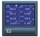 VX5000R 12路萬能輸入藍(lán)屏無紙記錄儀，可輸入標(biāo)準(zhǔn)電流、標(biāo)準(zhǔn)電壓、頻率、毫伏、熱電偶、熱電阻等信號(hào)。具有傳感器隔離配電輸出、繼電器報(bào)警輸出、變送輸出、流量積算、溫壓補(bǔ)償、歷史數(shù)據(jù)轉(zhuǎn)存、打印以及遠(yuǎn)程通訊功能。
